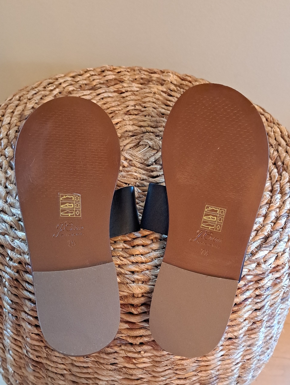 NWOT J.Crew Womens Marta Summer/Vacation Black Leather Toe Post Sandals 7.5 - Picture 6 of 8